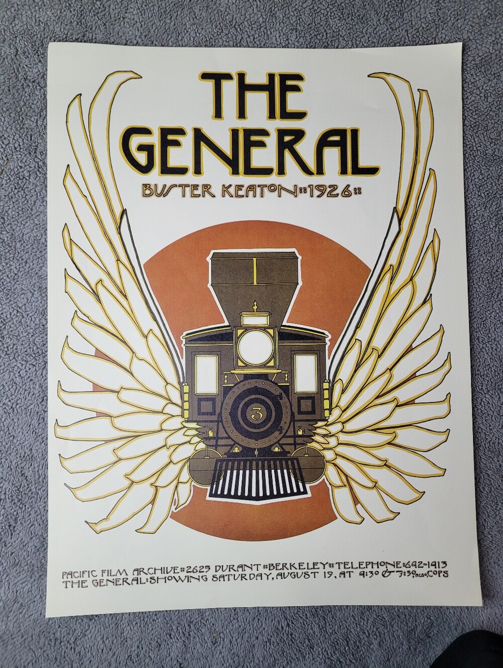 Vintage David Lance Goines The General Buster Keaton Art Print Poster 11x15
